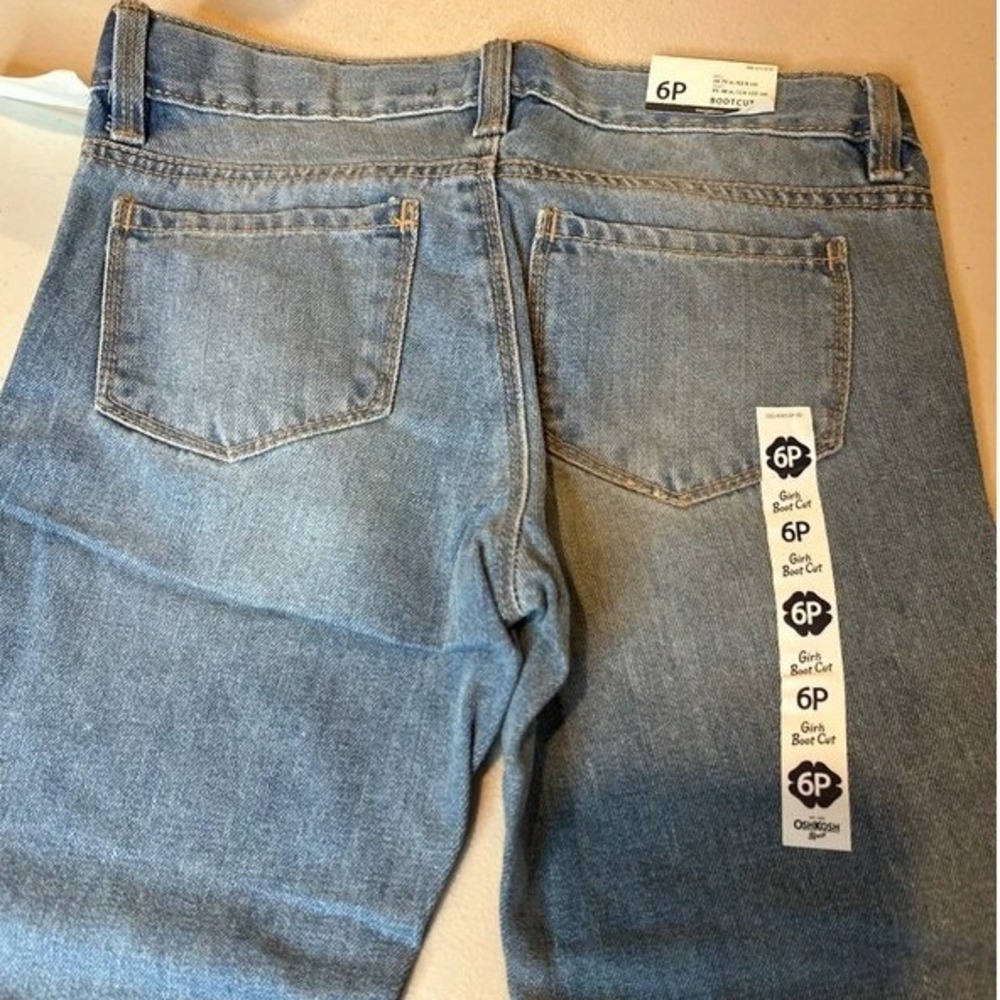 OshKosh Bgosh Bootcut Jeans Girls Size 6P Blue NWT Adjustable Waist